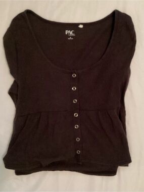 🌟3/$20🌟 PAC Cares Ladies Black Snap Front Top Size M